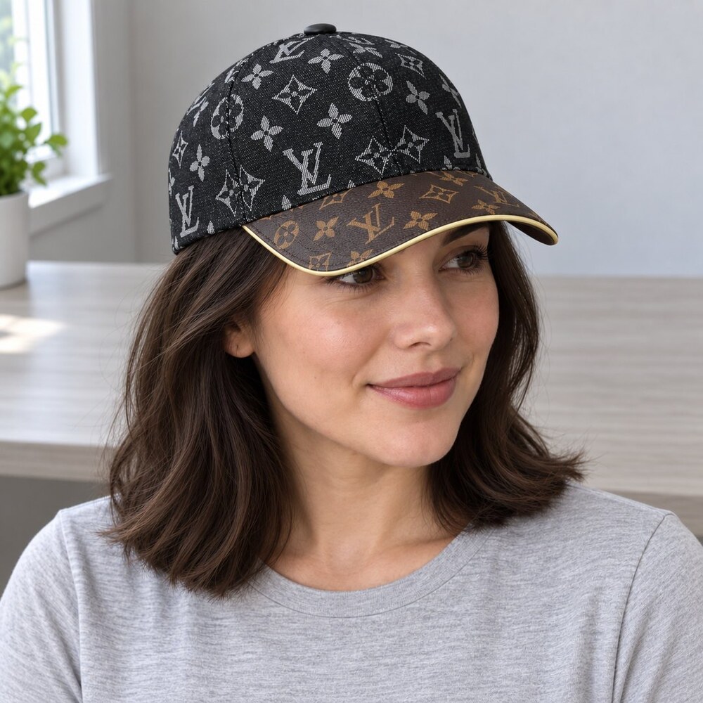 Louis Vuitton Black Brown Monogram Cap - Picture 2 of 6